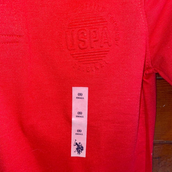 NWT $30 U.S Polo Assn. Boy's Collar Red Shirt - Picture 5 of 6
